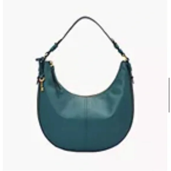 FOR LESLIE🖤FOSSIL🖤Shae Teal Large Hobo/NWOT - Picture 1 of 10